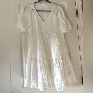 Gap crinkle gauze puff sleeve mini dress. Sz S. White.
